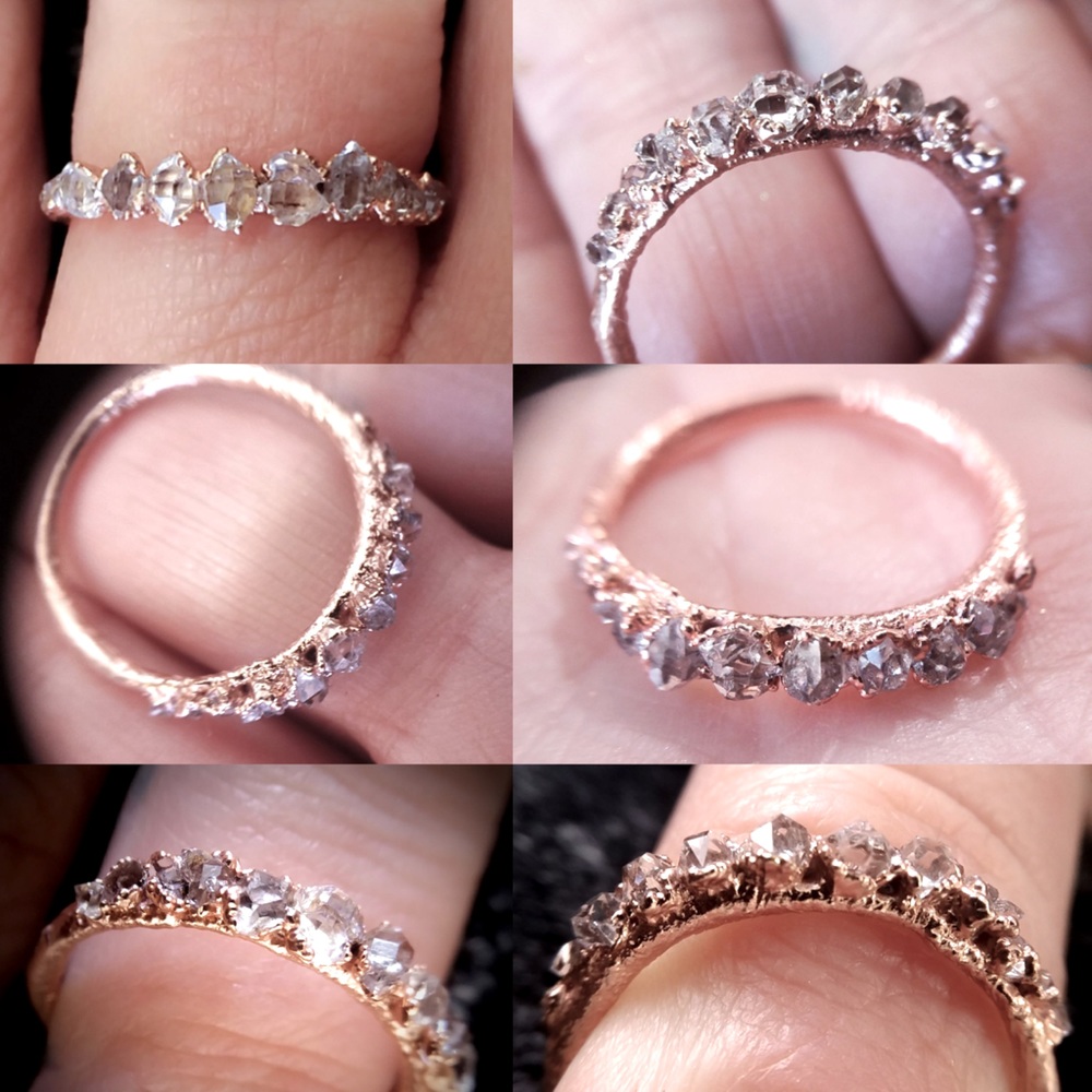 Herkimer Diamond Engagement Bridal Ring Band